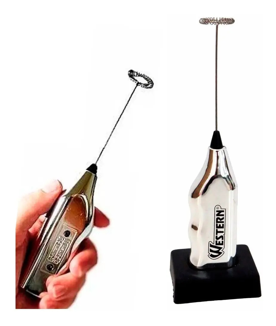 Mixer Misturador Mexedor Elétrico Inox Leite Whey Café Pilha Mercado