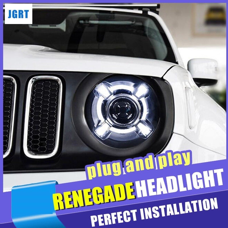 Farol Led Jeep Renegade 2015 2016 2017 Com Xenon E Drl Parcelamento