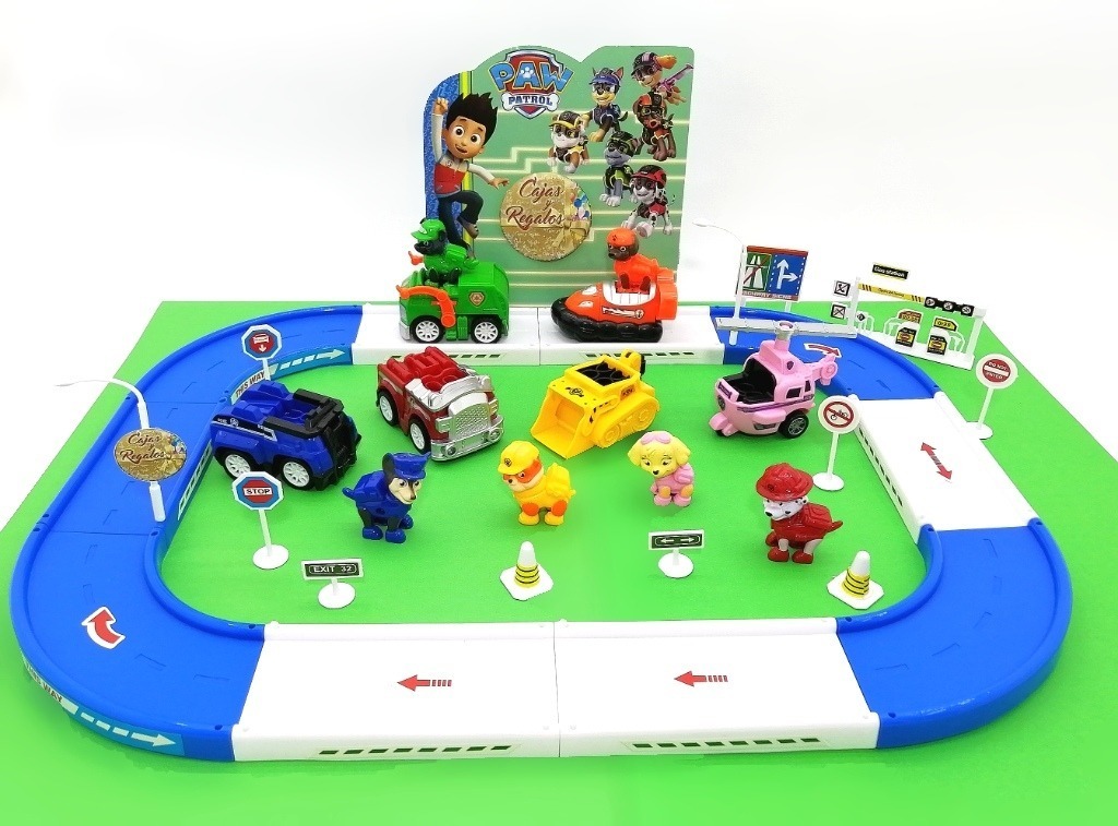 Paw Patrol Pista De Carros 6 Carros Patrulla Canina Juguetes Mercado