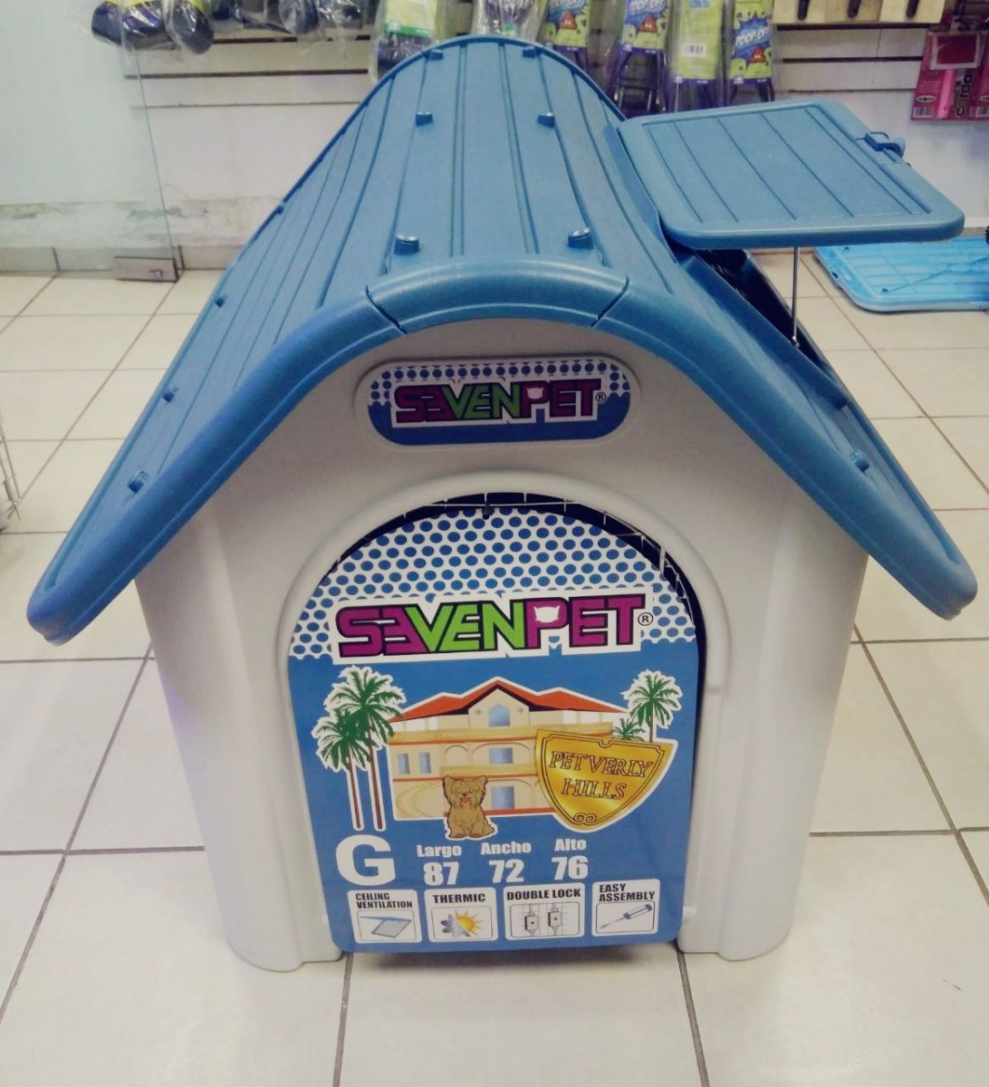 Casa Con Teja Sevenpet Perro 87x72x76 Puerta Seguro Mercado Libre