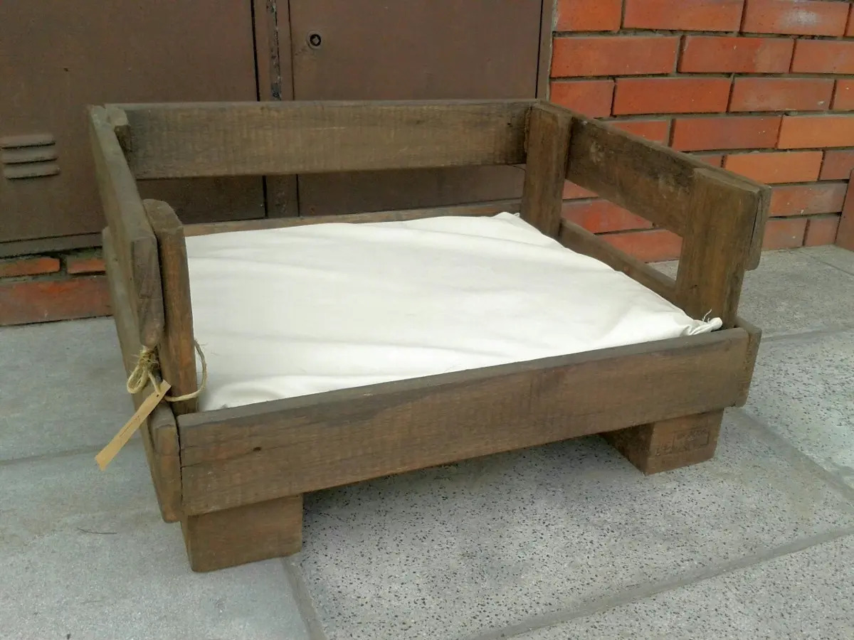 Cama Mascotas Cucheta Madera Con Colchon Las Mejores!!! Mercado Libre