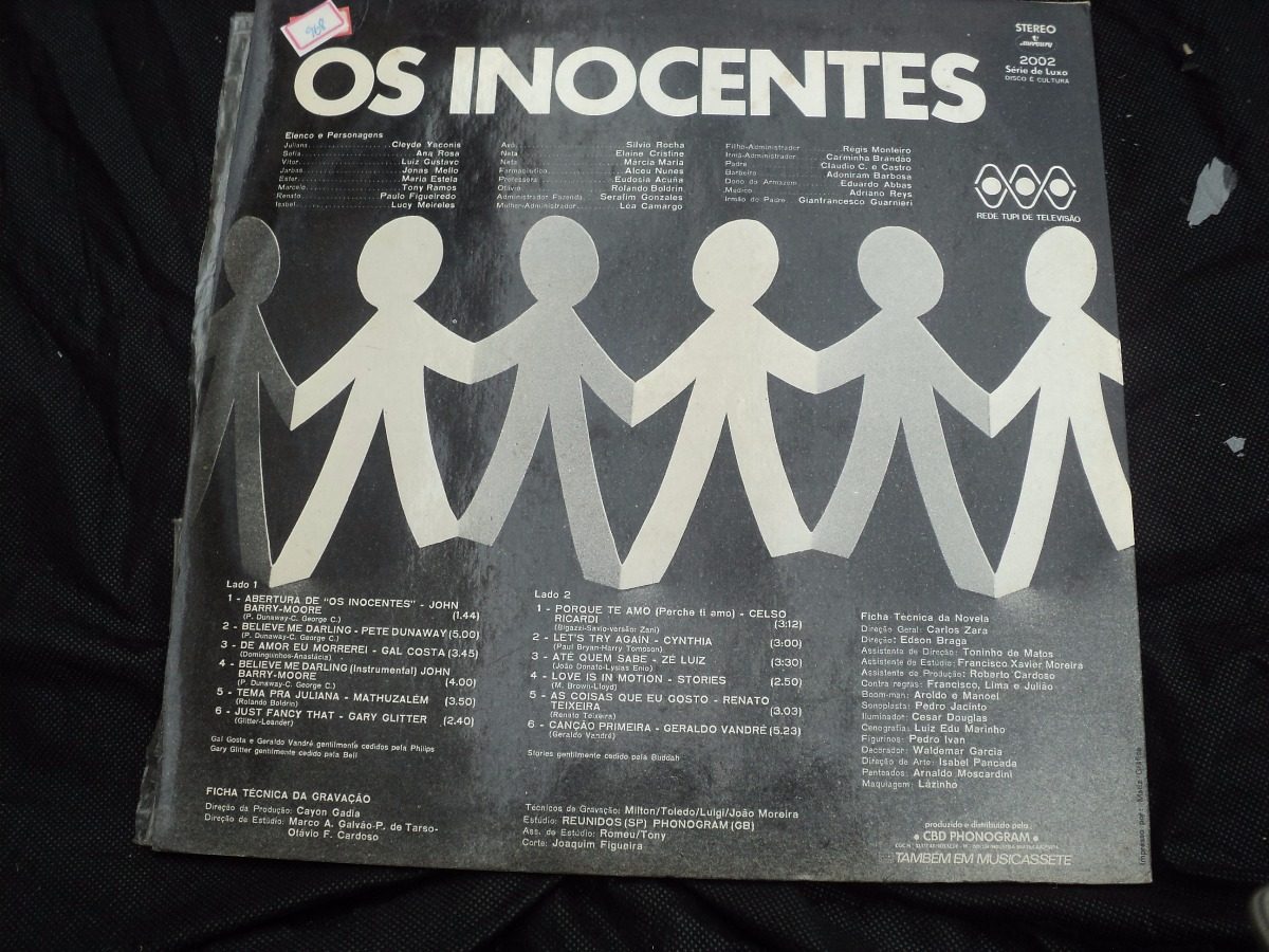 Lp Trilha Sonora Novela Os Inocentes Rede Tupi 1974 Mercado Livre