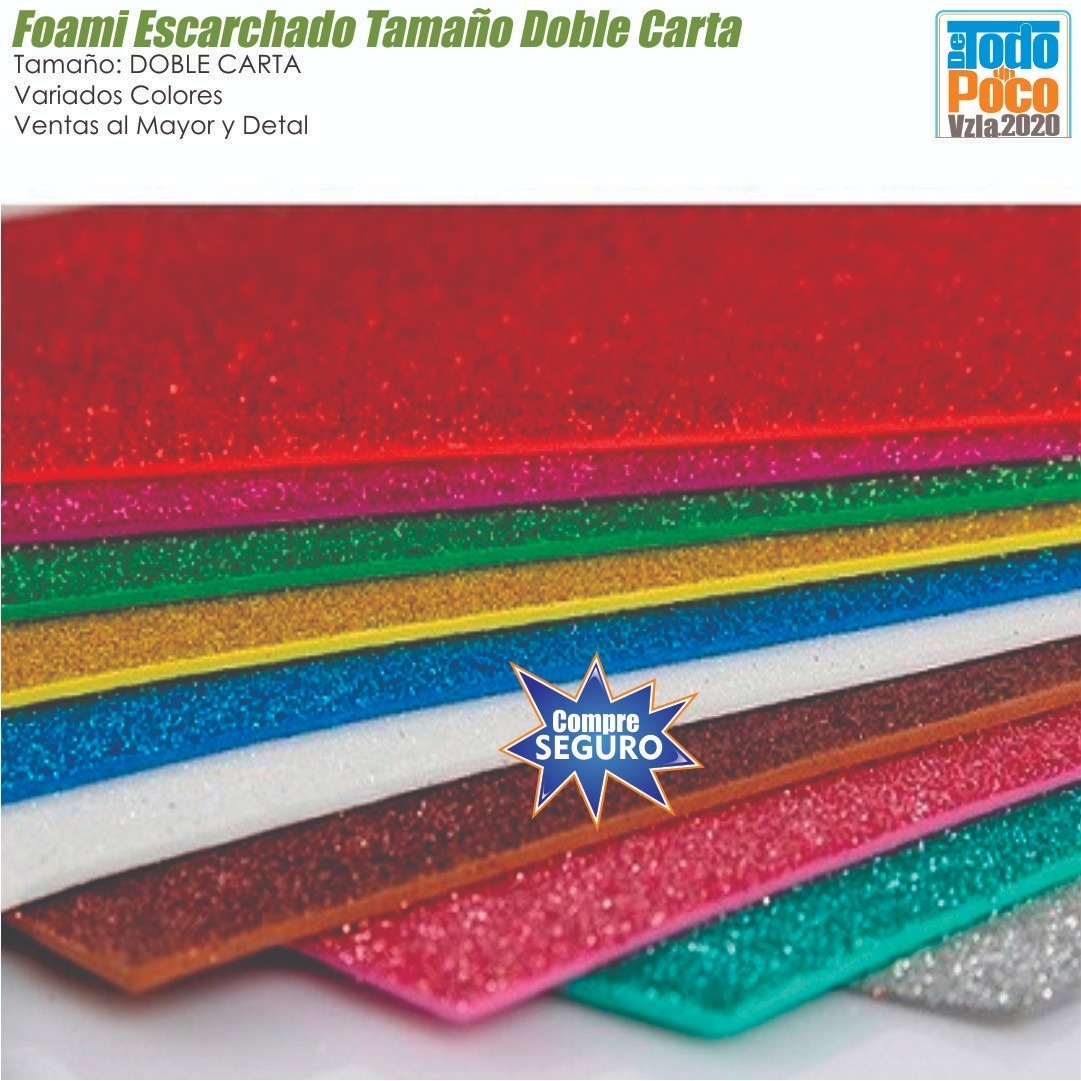 Foami Escarchado Tamaño Doblecarta / Paquete De 10