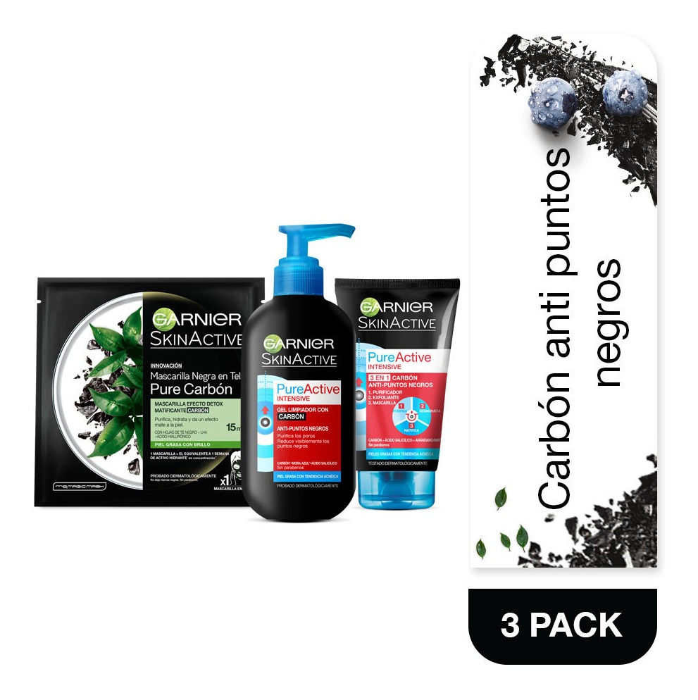Kit Cuidado Facial Anti Acné Pure Active Garnier Envío gratis