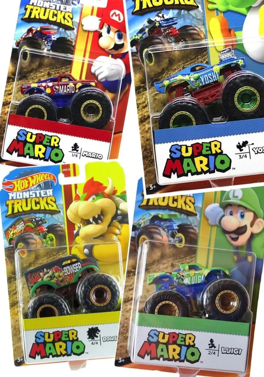 Hot Wheels Monster Truck Super Mario Coleccion 4 Piezas Mercado Libre