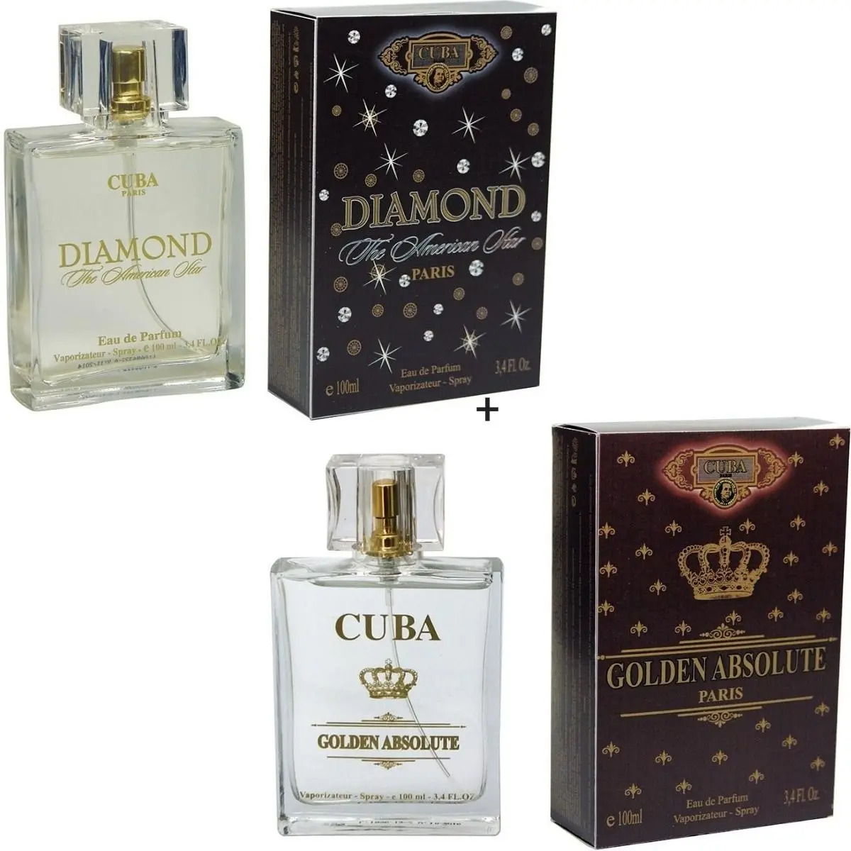 Kit Perfume Cuba Diamond + Cuba Golden Absolute Autêntico Mercado Livre