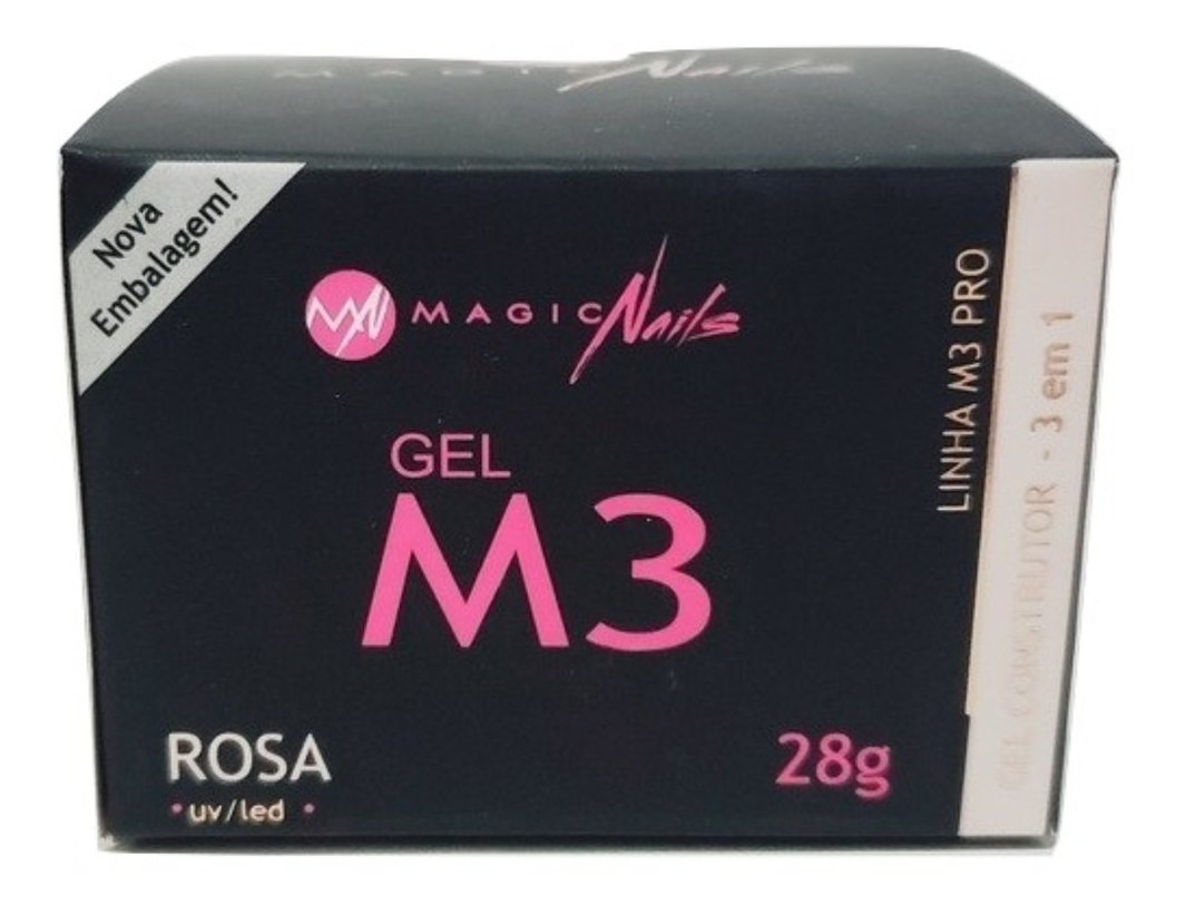Gel Magic Nails M3 Rosa 28g Alongamento Unhas Fibra Uv Led Mercado Livre