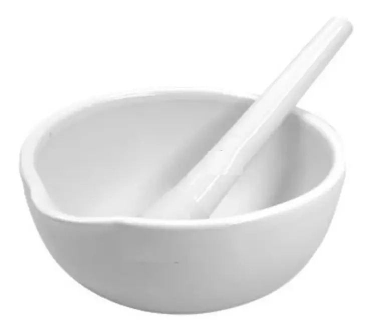 2 Peças De Gral C/pistilo Almofariz Porcelana 180ml