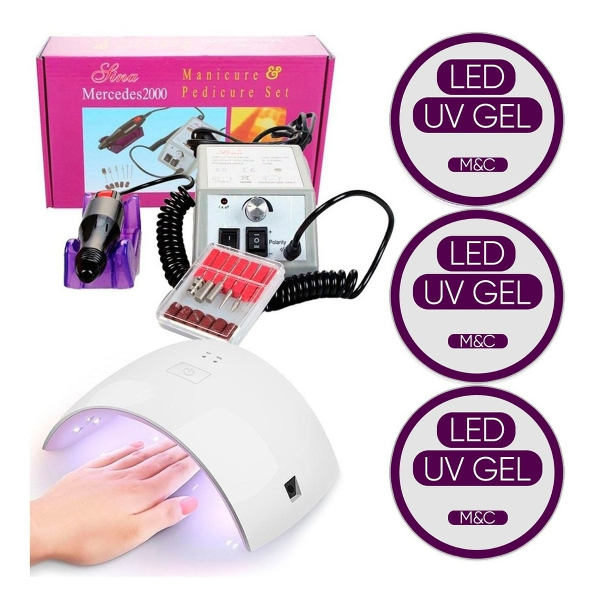 Kit Cabine Led + Lixa Eletrica Profissional + Kit Gel Uv Mercado Livre