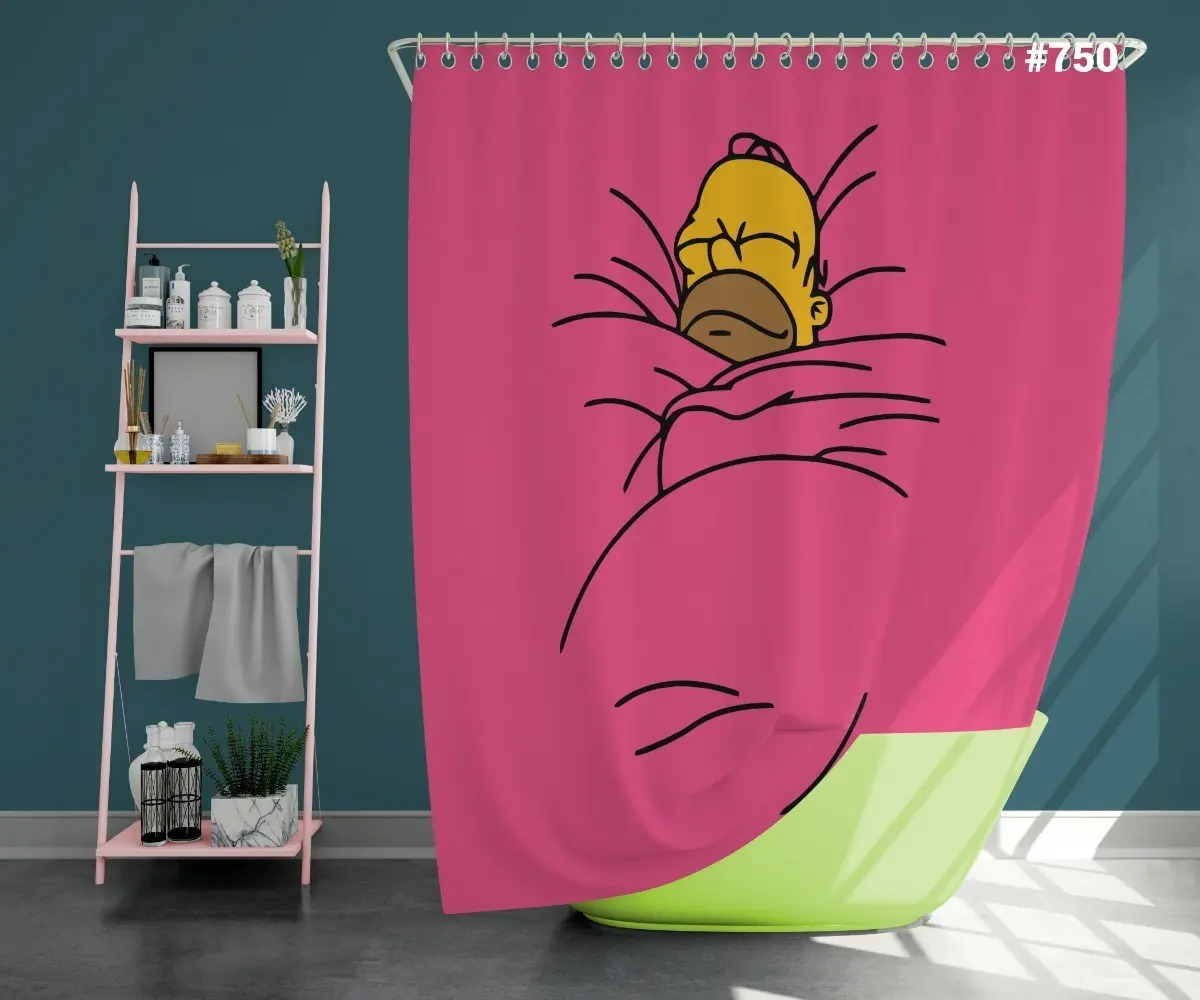 Cortina De Baño 750 Homero Simpson Siesta 180x160 Ducha Mercado Libre