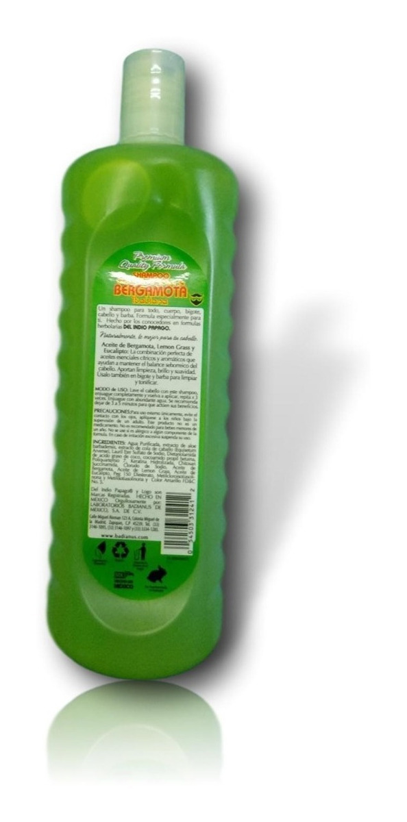 Shampoo Con Aceite De Bergamota Italiana 1.1 Lt Indio Papago Mercado