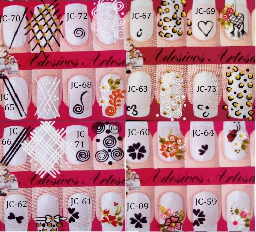 Carimbos Para Fazer Adesivos De Unhas Kit C/15 Parcelamento sem juros