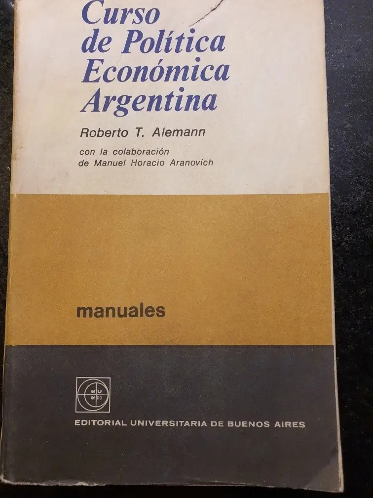 Libro Curso De Politica Economica Argentina.r.t. Alemann Mercado Libre