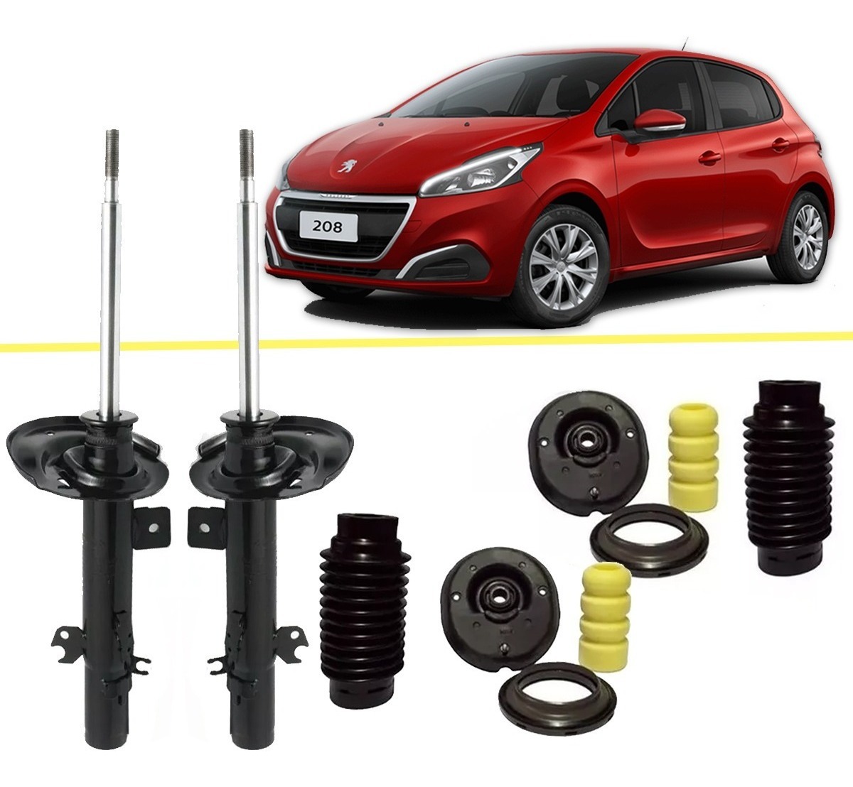 Par Amortecedor + Kit Peugeot 208 Cambio Manual 2013 À 2020 Mercado Livre