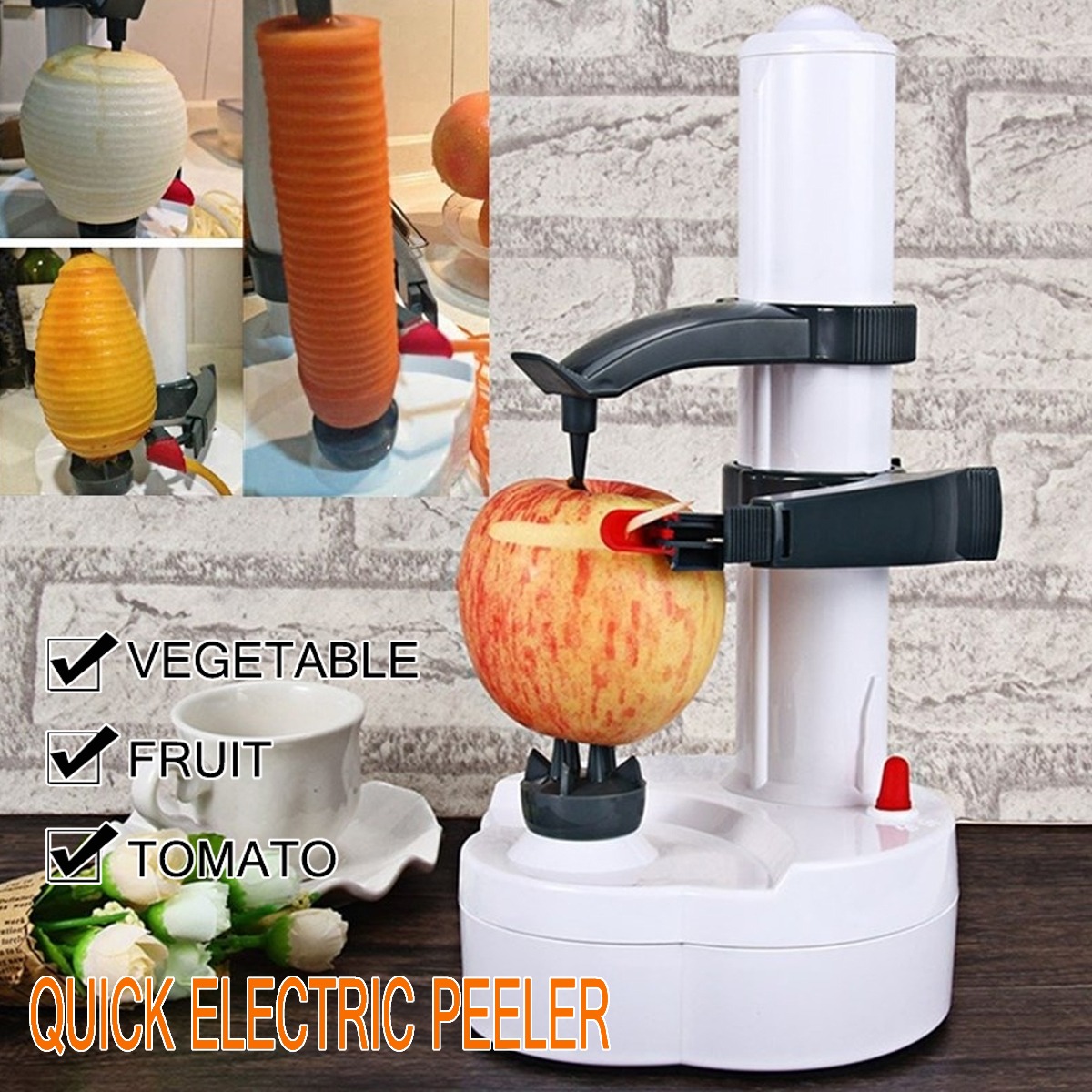 Branco Elétrico Descascador Automático Cortador De Batata Mercado Livre