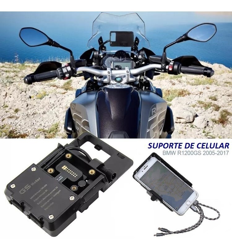Adaptador Gps Suporte Celular Moto Bmw 1200 1250 R1200 R1250