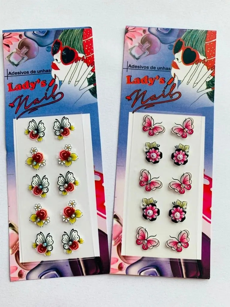 1000 Peliculas Kit Adesivos De Unha 3d Lady Nails Parcelamento sem juros