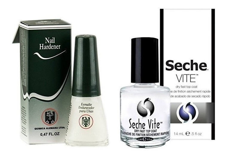 Base Esmalte Endurecedora Unhas Quimica Alemana + Seche Vite
