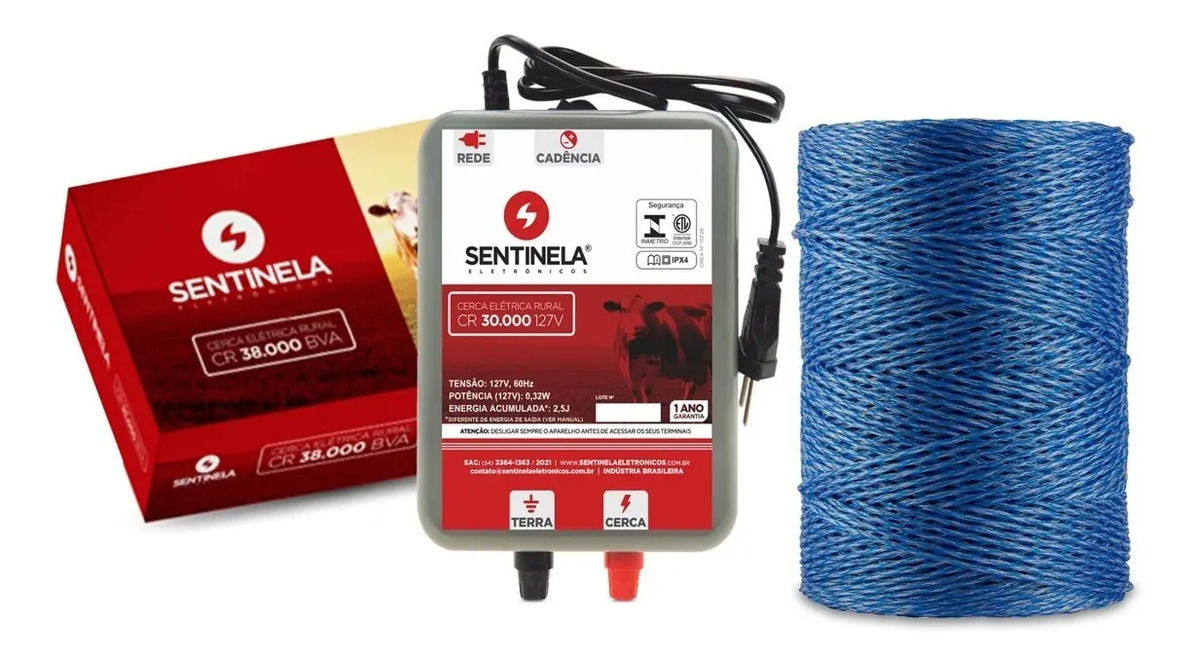 Kit Cerca Elétrica Rural Eletrificador Cr 30km + Cabo 500m Mercado Livre