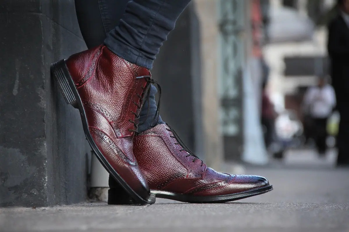 Bota Bostoniana De Vestir Color Vino Para Hombre 100 Piel Mercado Libre