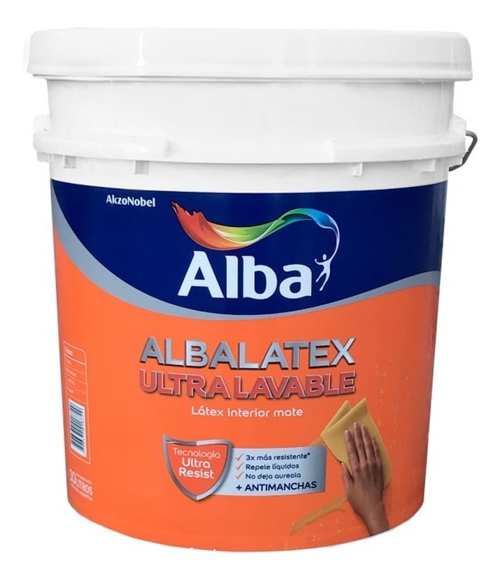Pintura Latex Interior Albalatex Ultra Lavable Blanco Mate X 10 Lts