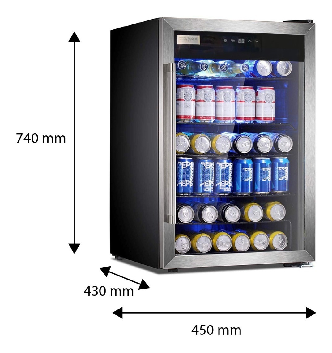 Frigobar Refrigerador Acero Inoxidable 85 Latas 2.4pies 70l Meses sin