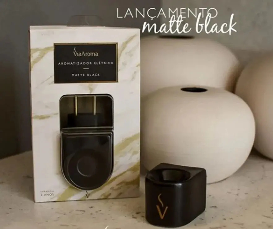 Difusor Elétrico Preto Via Aroma Brinde 10ml Essência Mercado Livre