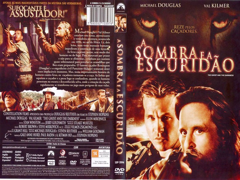 A Sombra E A Escuridão Michael Douglas Val Kilmer MercadoLivre