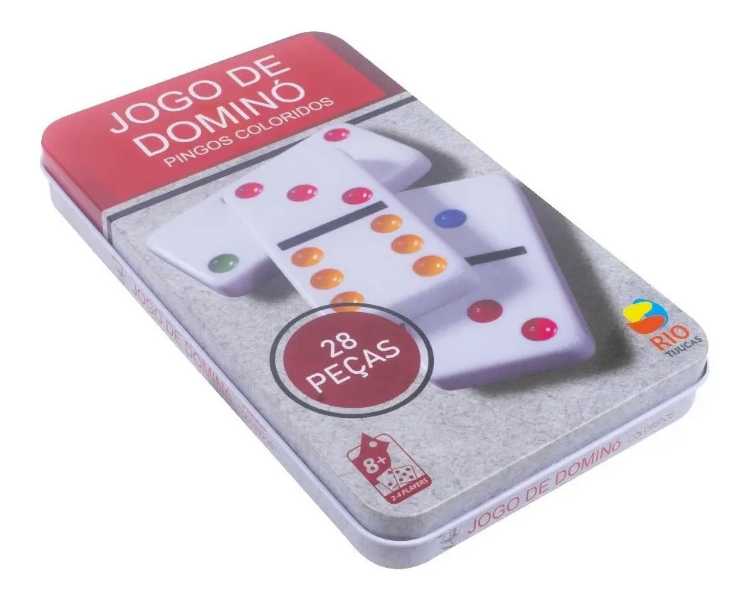 Jogo De Domino Pingos Coloridos Lazer Reuniao Jogar 28