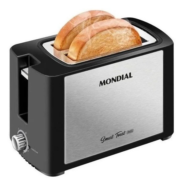Torradeira Elétrica Smart Toast Preto Inox Mondial T13 220v Frete grátis