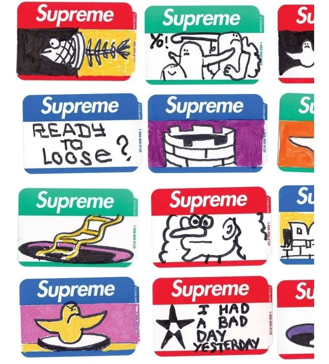 Sticker Supreme Name Badge Original (tienda Supreme) Mercado Libre