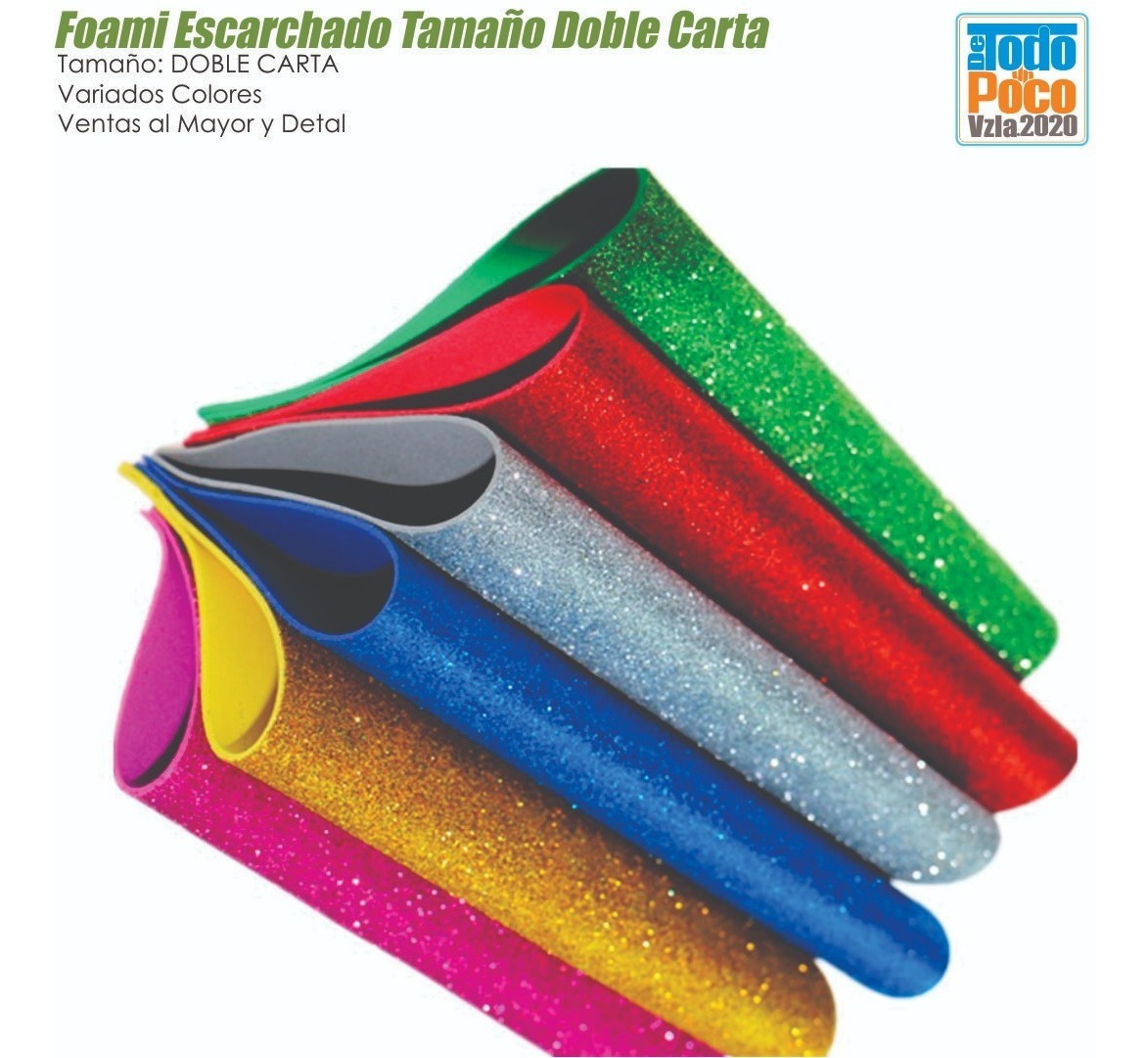 Foami Escarchado Tamaño Doblecarta / Paquete De 10