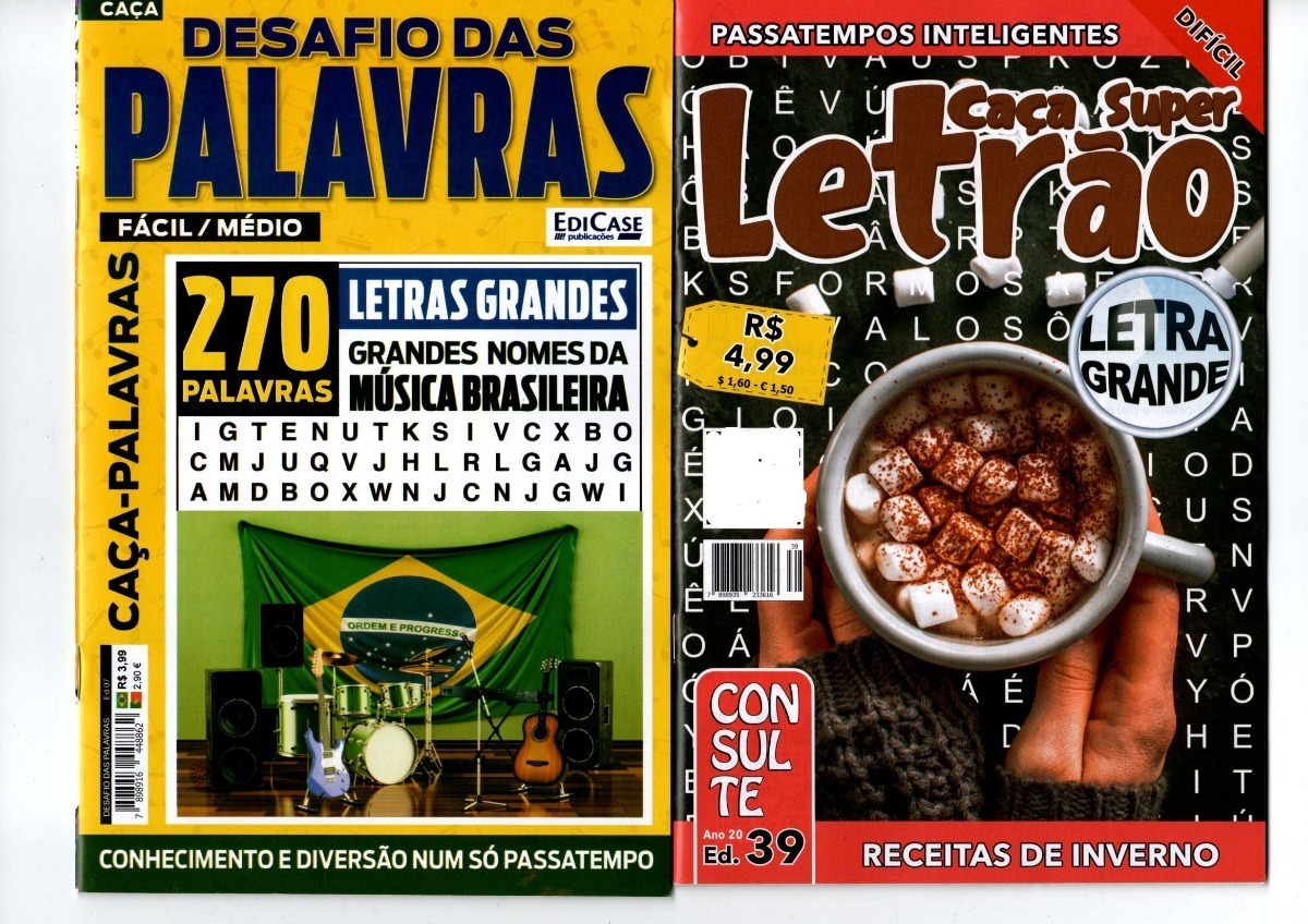Kit 30 Caça Palavras Somente Letra Grande Sem Repetições