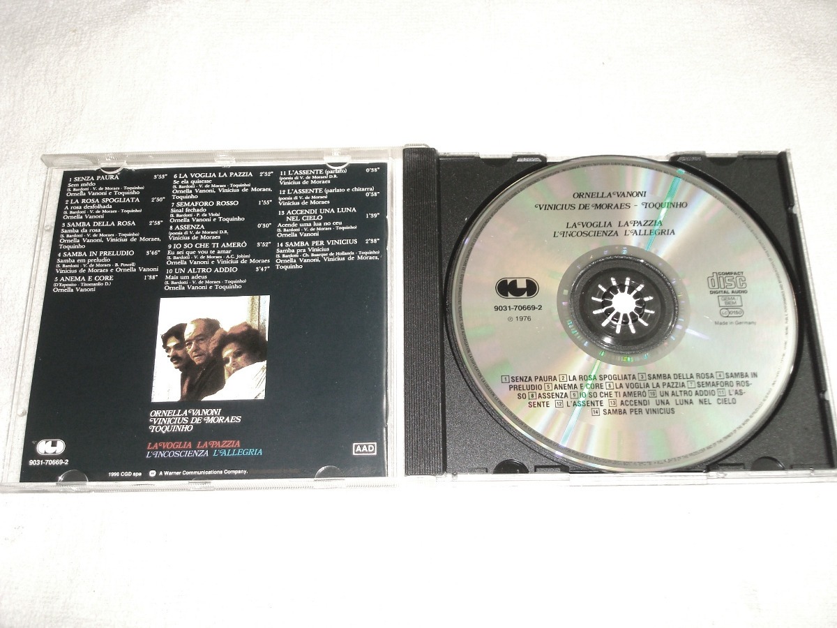 Cd Ornella Vanoni Vinicius De Moraes Toquinho La Voglia