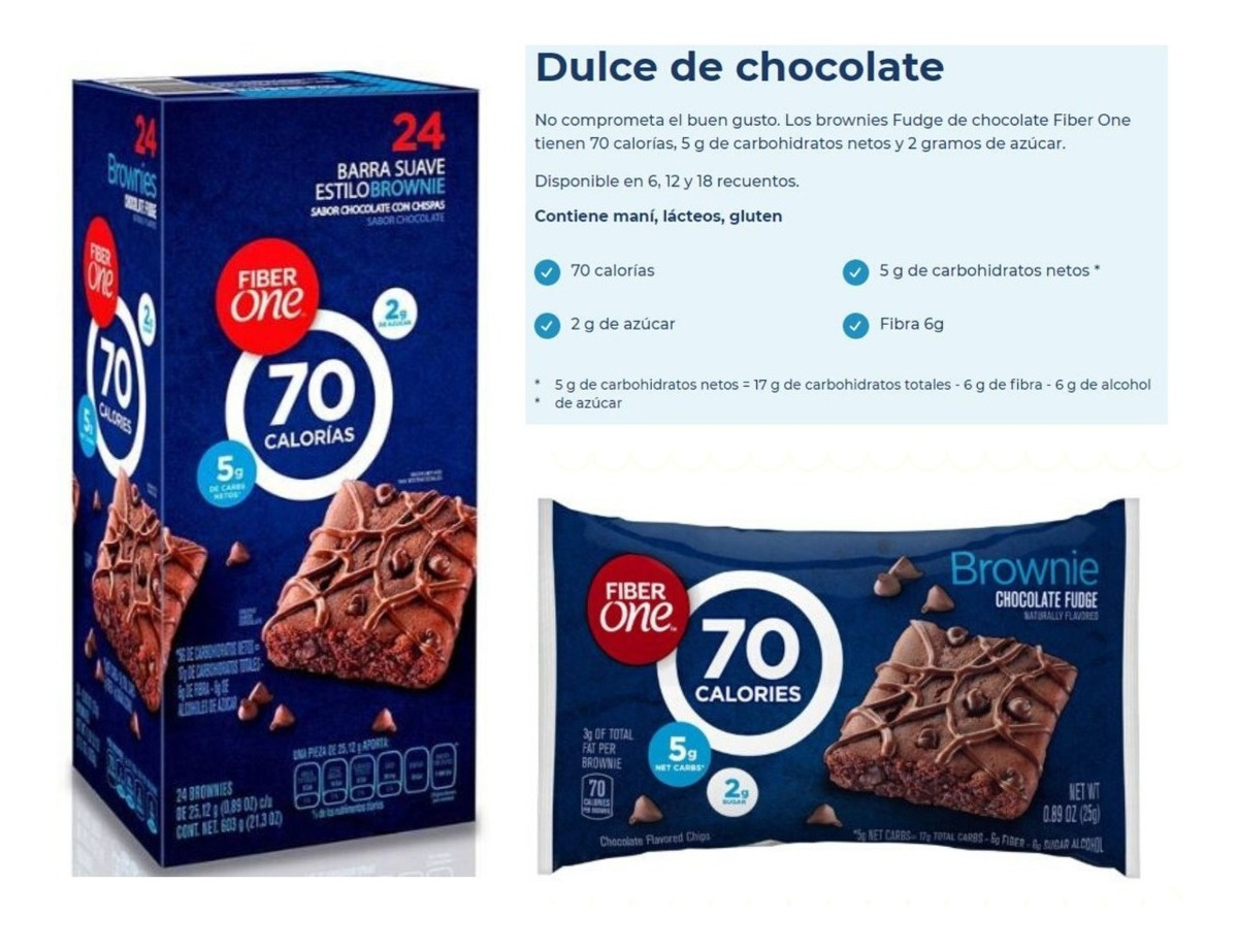 Fiber One Brownies 70 Calorias Caja Con 24 P Chocolate&chips Mercado