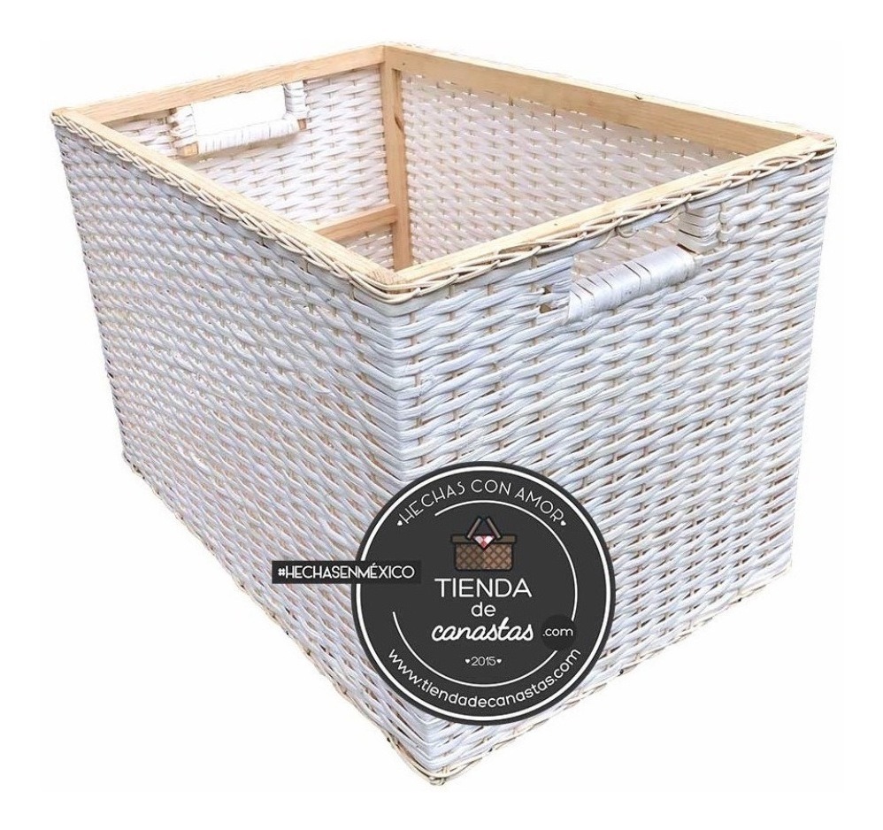 Cajón Rectangular Alto De Mimbre Mediano, Cajones De Mimbre Envío gratis