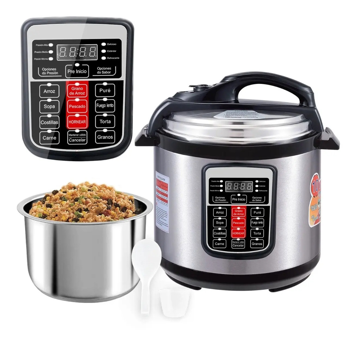 Olla De Presion Electrica 6l Acero Inoxidable Multifuncional Mercado
