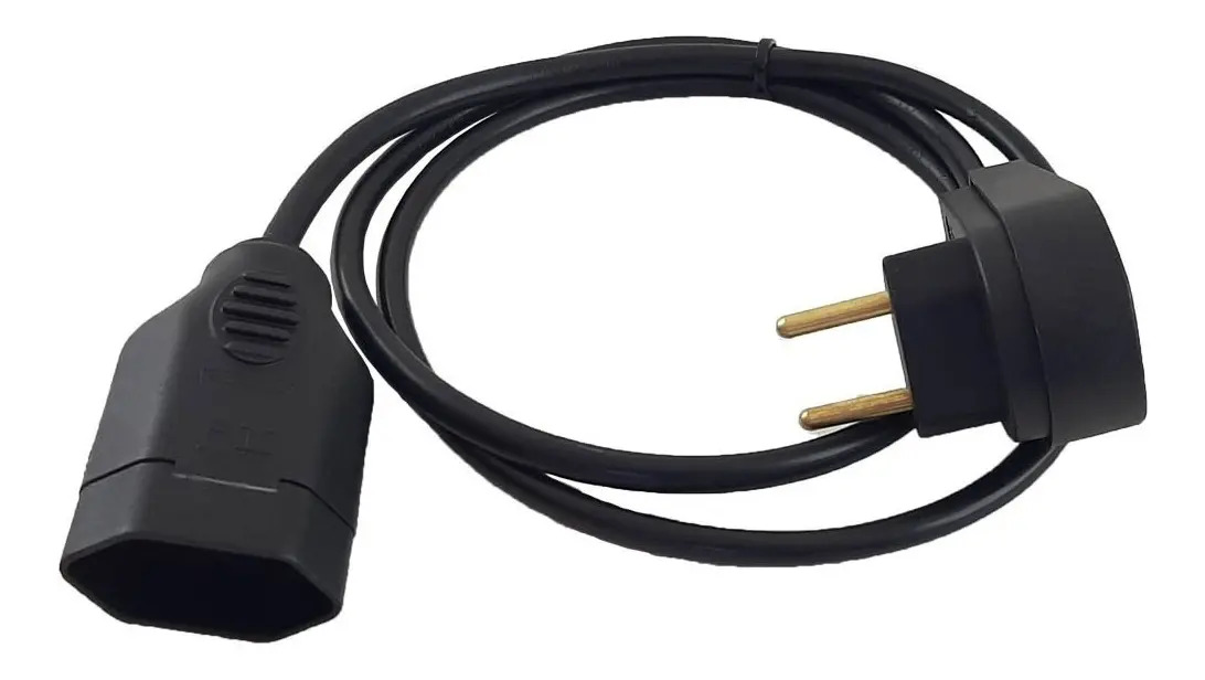 Extensão Elétrica 1 Metros 10/20a Cabo Pp2x1,0mm Plug Reto Mercado Livre