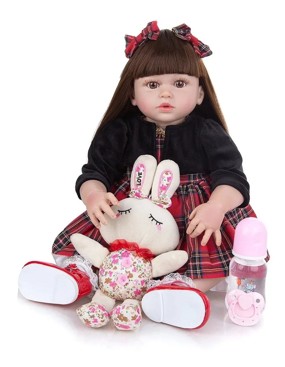Boneca Baby Reborn Barata Realista De Silicone 60 Cm