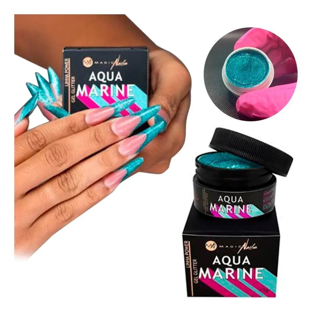 Gel Magic Nails Aqua Marine 14g Uv Led Unhas Gel Acrigel Mercado Livre