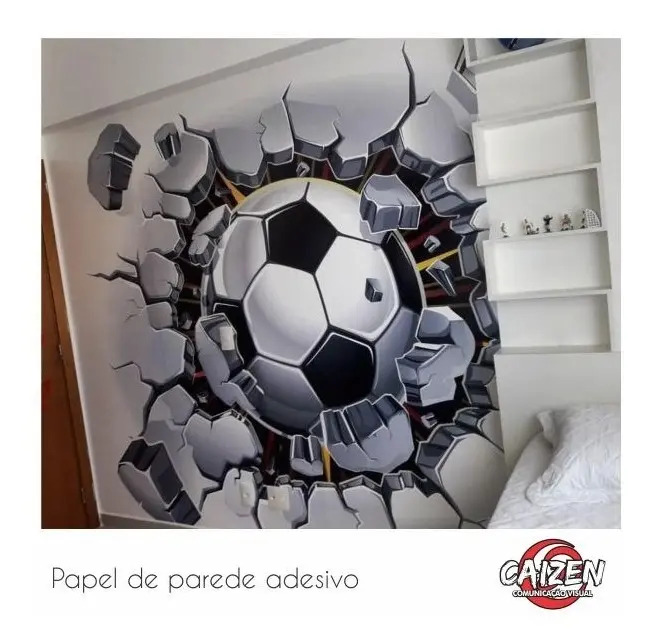 Papel Parede Adesivo Bola De Futebol Mercado Livre
