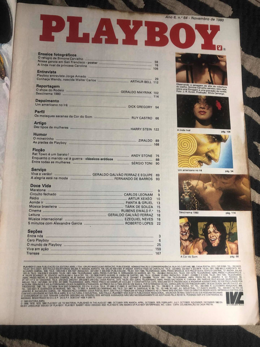 Revista Playboy 80 Simone Carvalho Sexo No Cinema Mulheres Mercado Livre