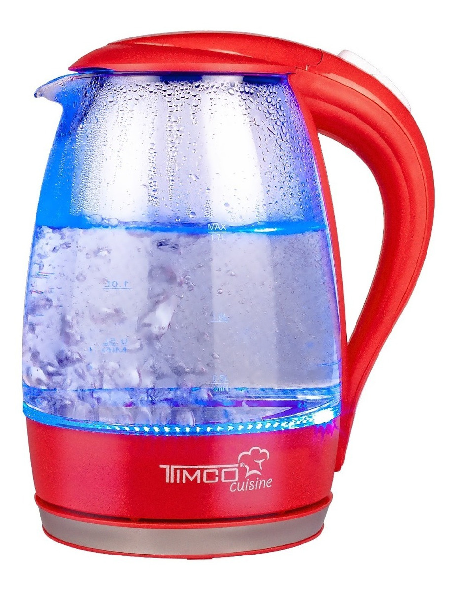 Jarra Eléctrica De Vidrio Para Calentar Agua Timco Jev02r Mercado Libre