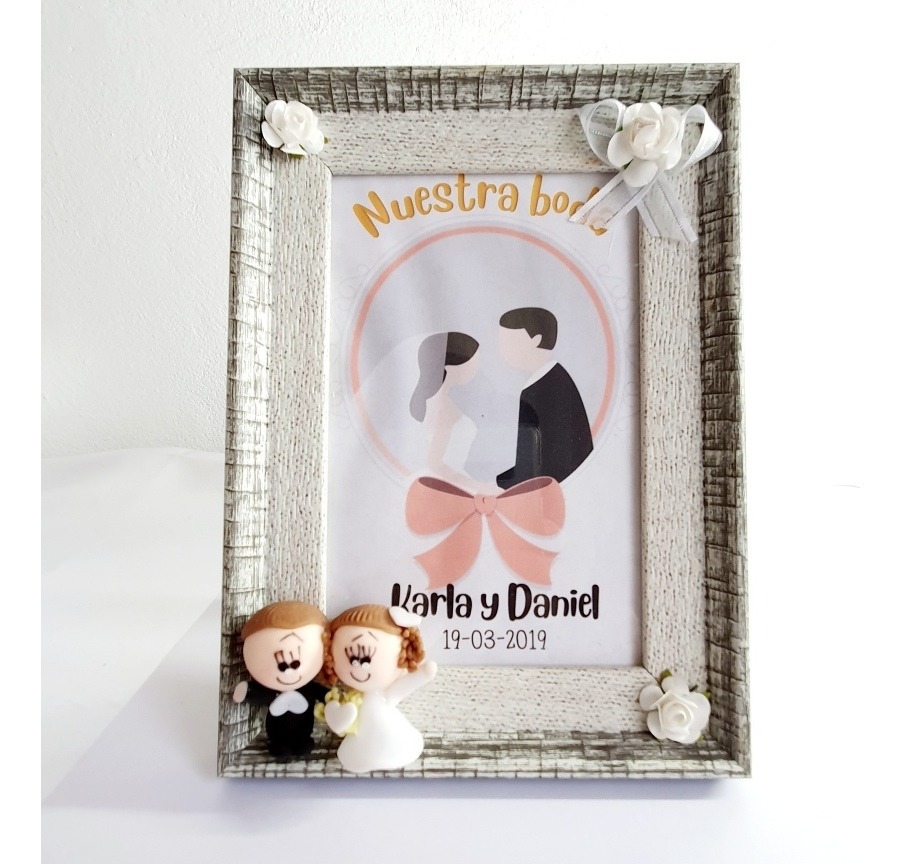 Recuerdo De Boda Portaretratos Personalizado Pasta Francesa Mercado Libre
