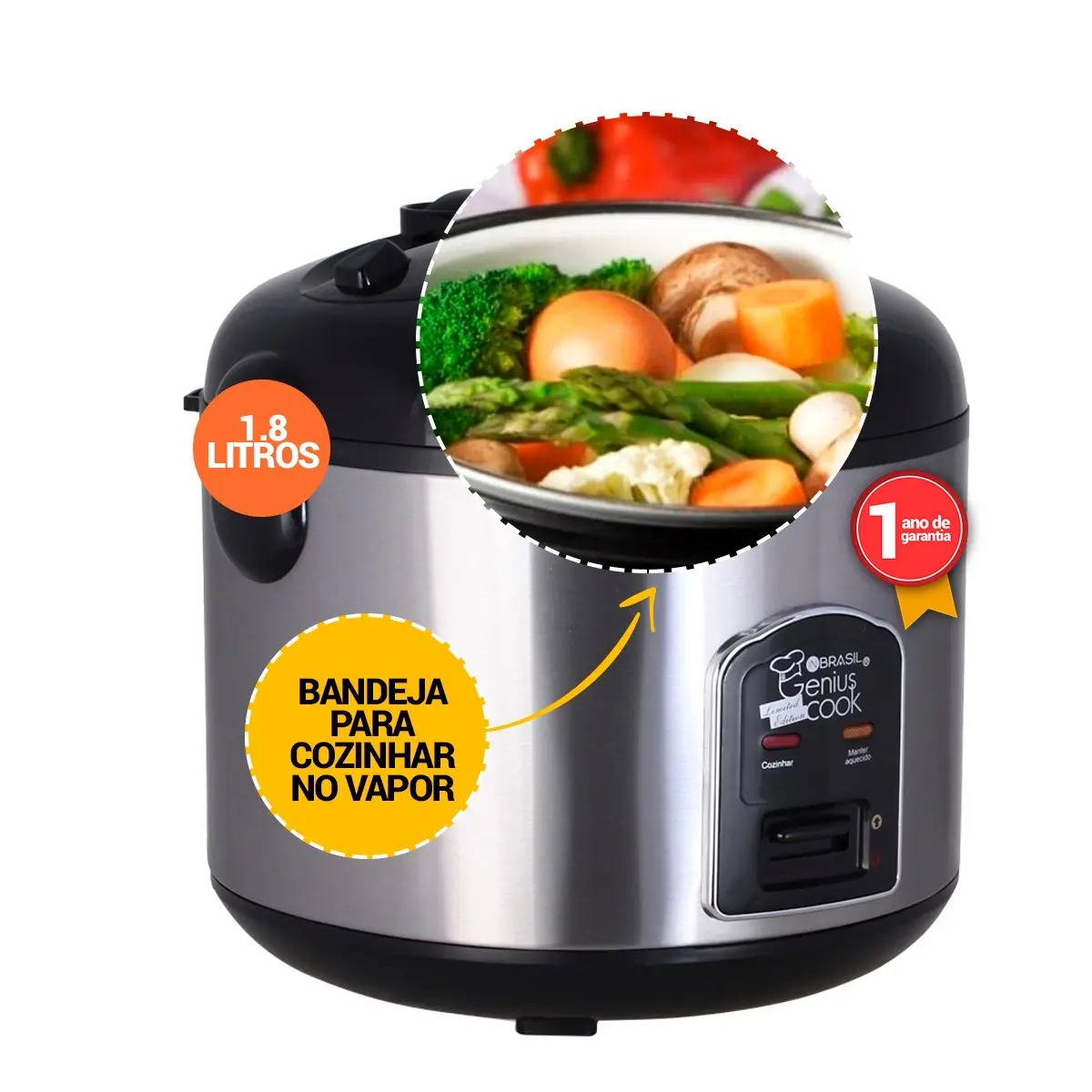 Panela Elétrica De Arroz 1,8l 10 Xícaras Inox Mercado Livre