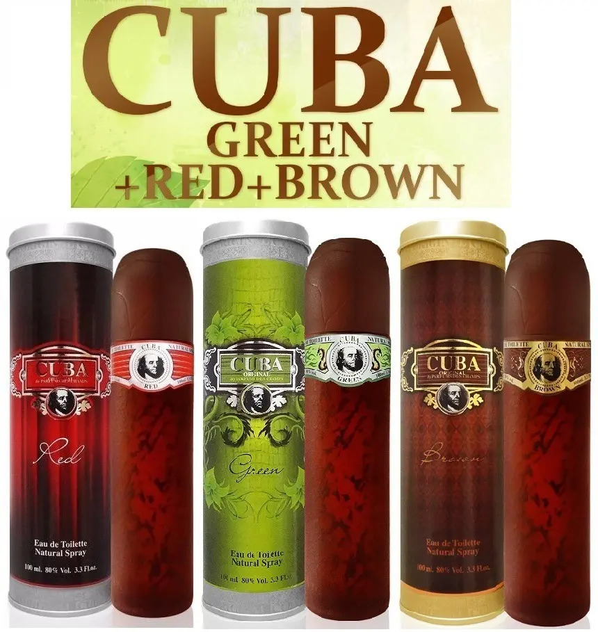 Kit Perfume Cuba Green + Red + Brown 100ml Edt Original Mercado Livre