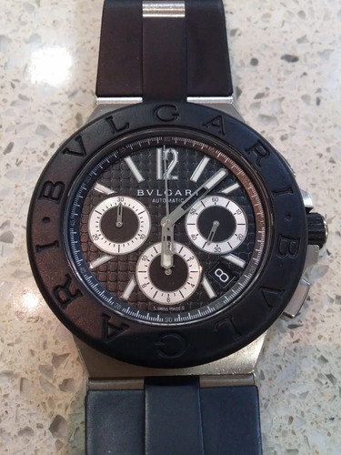 Relogio Bvlgari Diagono Fundo Preto 42mm Dg 42 Sv Ch Mercado Livre