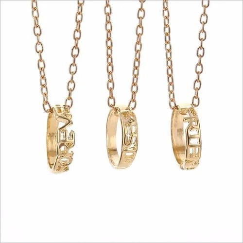Colar Best Friends Forever 3 Partes Elos Dourados MercadoLivre