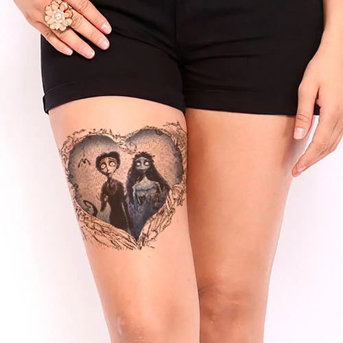 OMG! Você precisa ver essa meiacalça que cria ilusão de tatuagem Meia Calça Tatuada Noiva Cadáver Love Tatuagem Trifil Mercado Livre