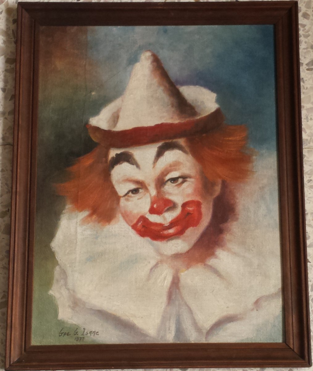 Cuadro Pintura Al Óleo Payaso 2 Mercado Libre